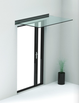Aluminium Vordach Haustürvordach RAL 7016 Anthrazit Haus Tür Überdachung Glasvordach 150 cm
